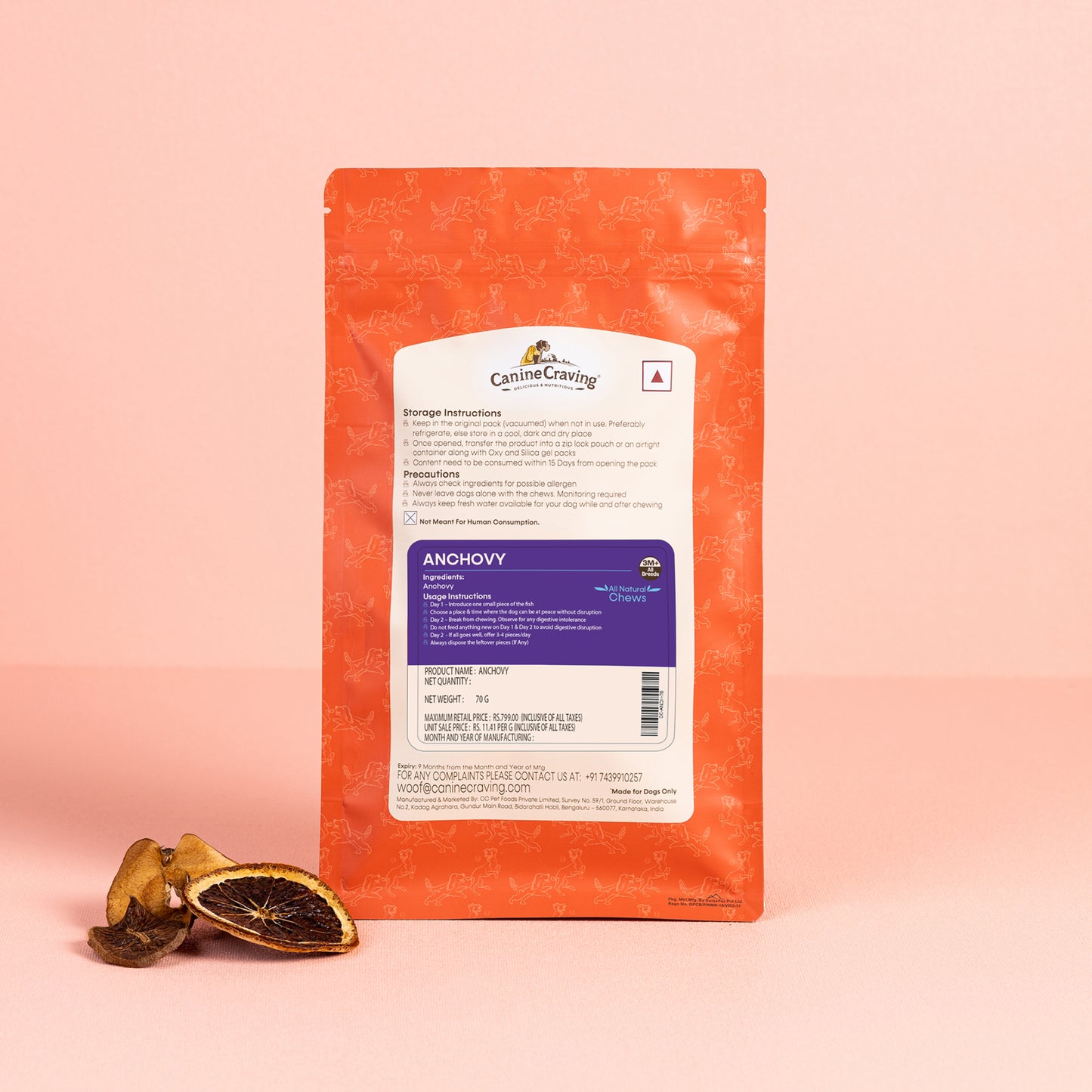 Canine Craving Dehydrated Anchovies - 70 g