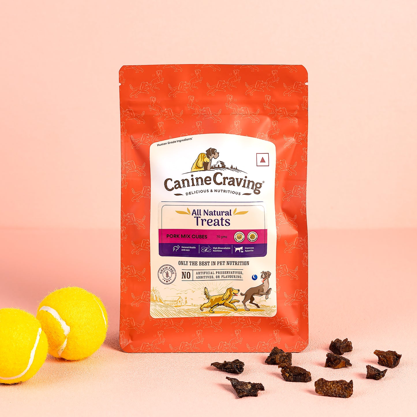 Canine Craving Dehydrated Pork Mix Cubes - 70g